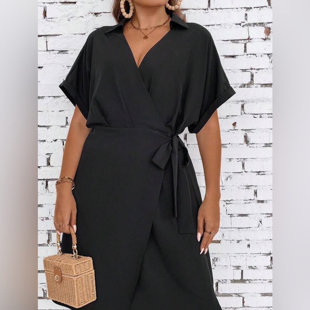 Batwing wrap dress